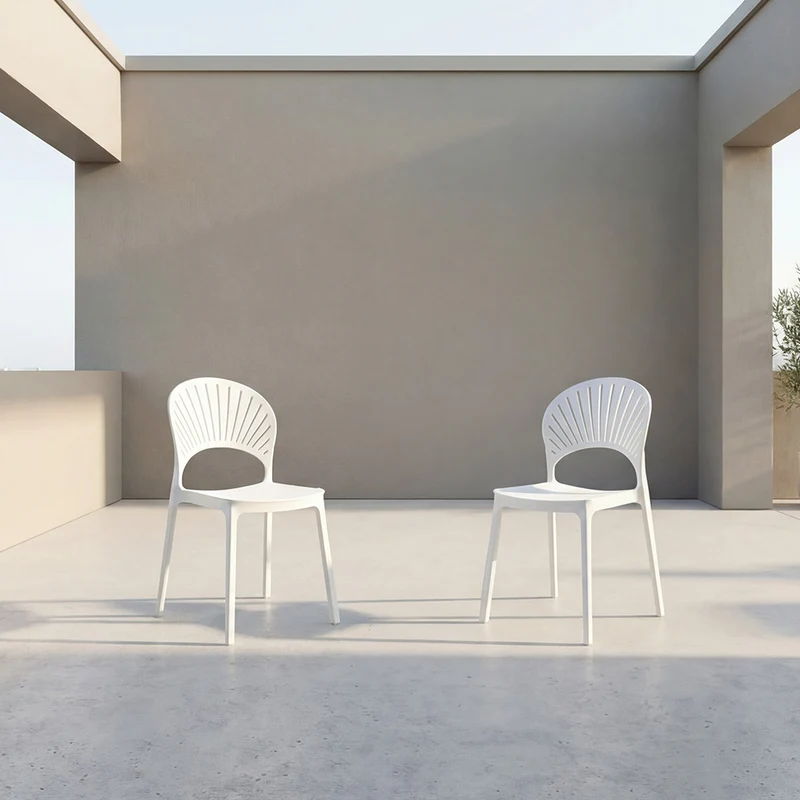 Set de 2 Sillas Paraíso, Color Blanco, con Espaldar y Diseño Moderno