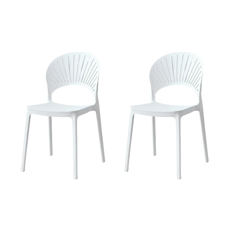 Set de 2 Sillas Paraíso, Color Blanco, con Espaldar y Diseño Moderno
