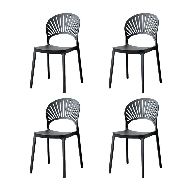 Set de 4 Sillas Paraíso, Color Negro, con Espaldar y Diseño Moderno