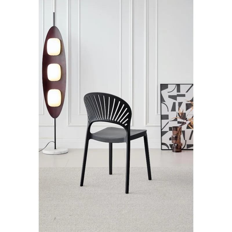 Set de 2 Sillas Paraíso, Color Negro, con Espaldar y Diseño Moderno
