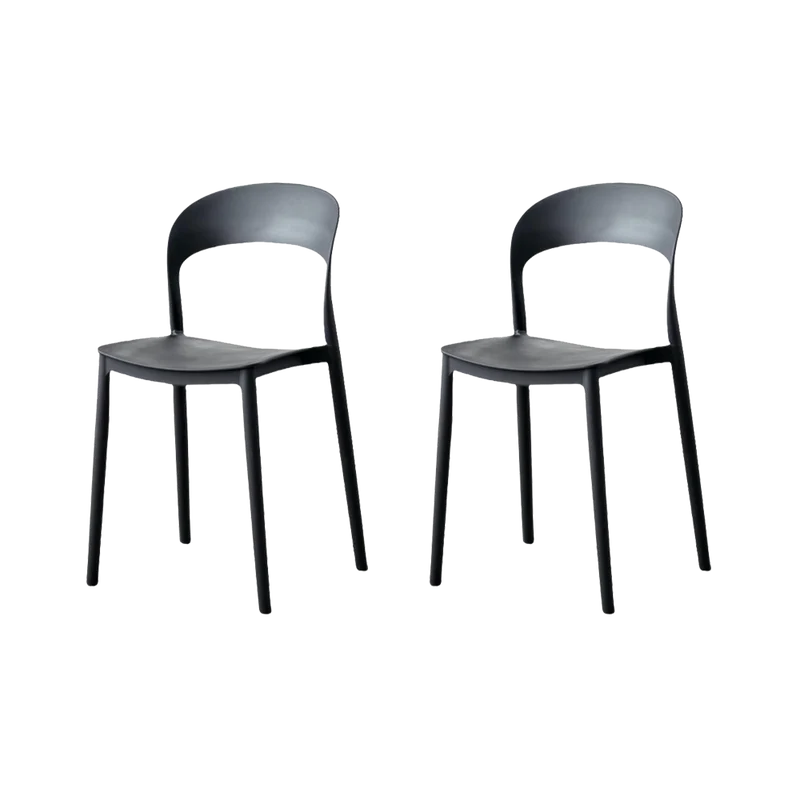 Set de 2 Sillas Patrick, Color Negro, con Espaldar y Diseño Moderno