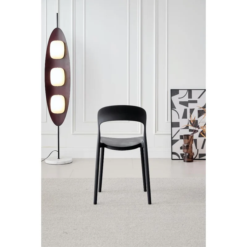 Set de 2 Sillas Patrick, Color Negro, con Espaldar y Diseño Moderno