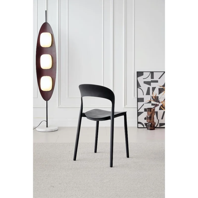 Set de 2 Sillas Patrick, Color Negro, con Espaldar y Diseño Moderno
