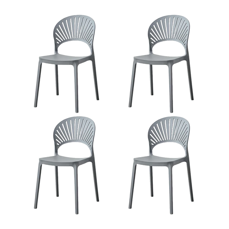 Set de 4 Sillas Paraíso, Color Gris Oscuro, con Espaldar y Diseño Moderno