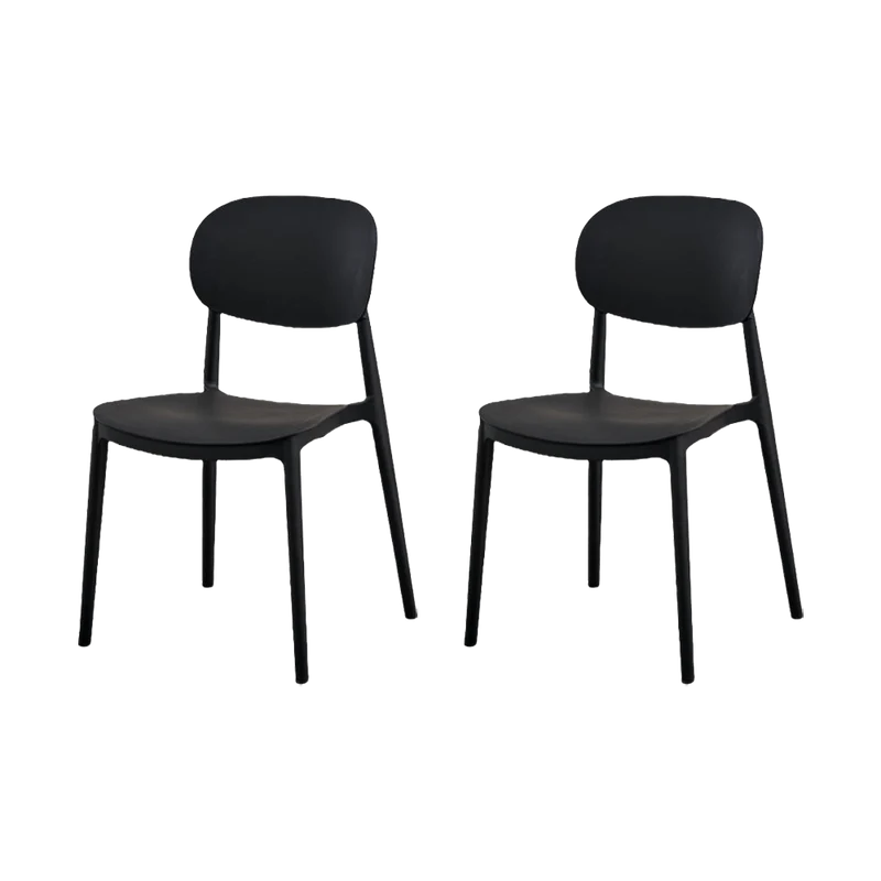 Set de 2 Sillas Milán, Color Negro, con Espaldar y Diseño Moderno