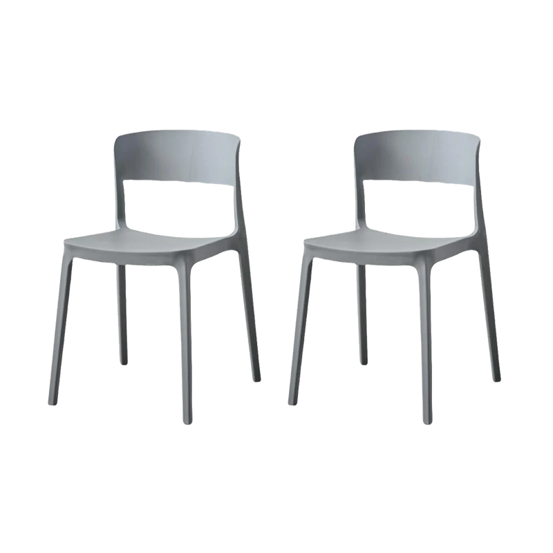 Set de 2 Sillas Mónaco, Color Gris Oscuro, con Espaldar y Diseño Moderno