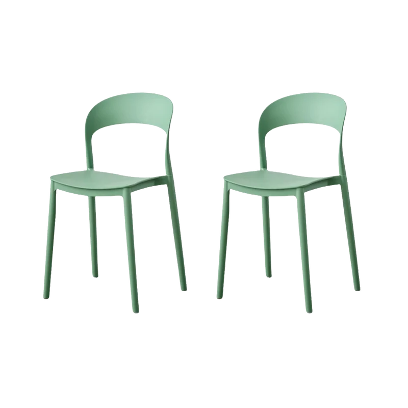 Set de 2 Sillas Patrick, Color Verde Oliva, con Espaldar y Diseño Moderno