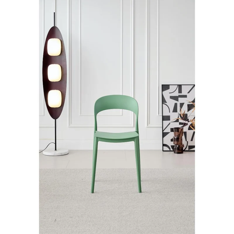 Set de 2 Sillas Patrick, Color Verde Oliva, con Espaldar y Diseño Moderno