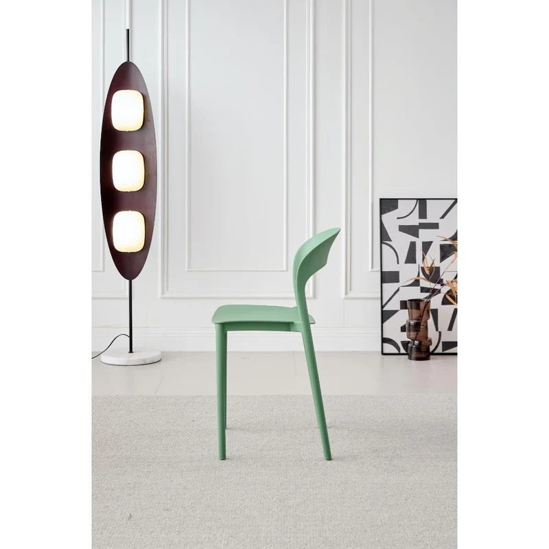 Set de 2 Sillas Patrick, Color Verde Oliva, con Espaldar y Diseño Moderno