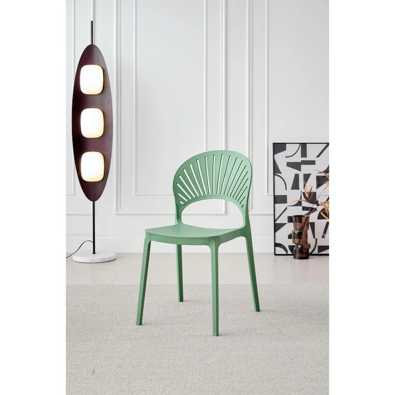 Set de 4 Sillas Paraíso, Color Verde Oliva, con Espaldar y Diseño Moderno