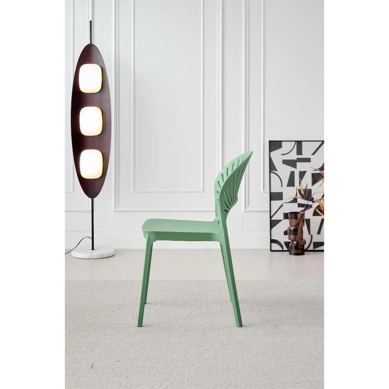 Set de 4 Sillas Paraíso, Color Verde Oliva, con Espaldar y Diseño Moderno