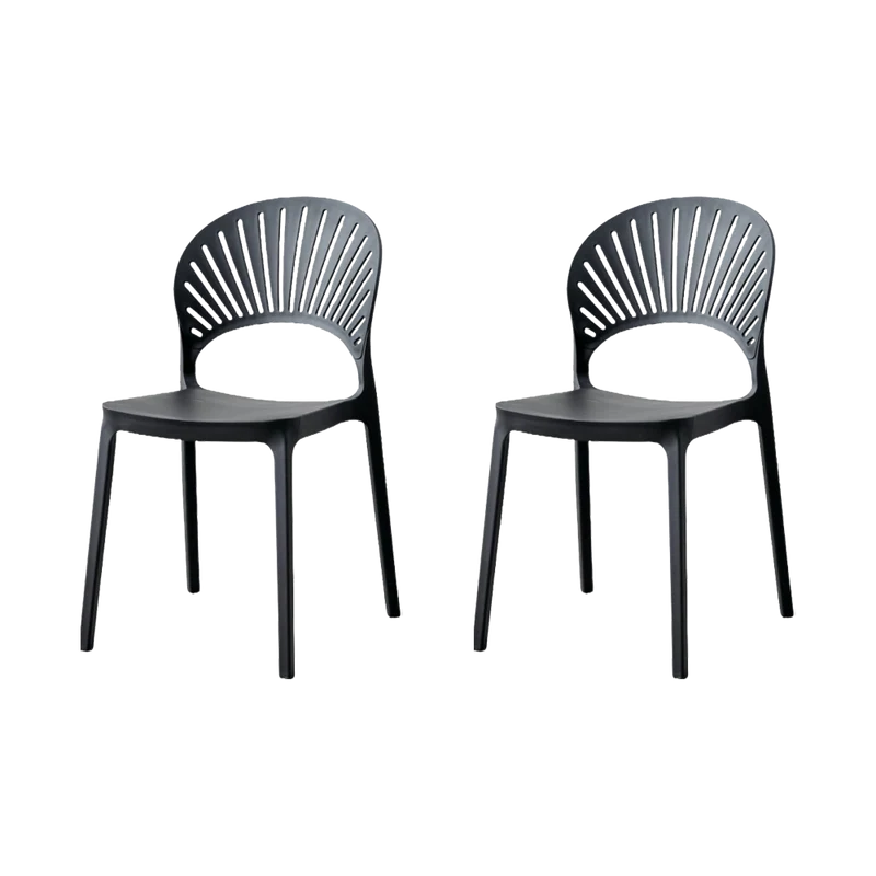 Set de 2 Sillas Paraíso, Color Negro, con Espaldar y Diseño Moderno