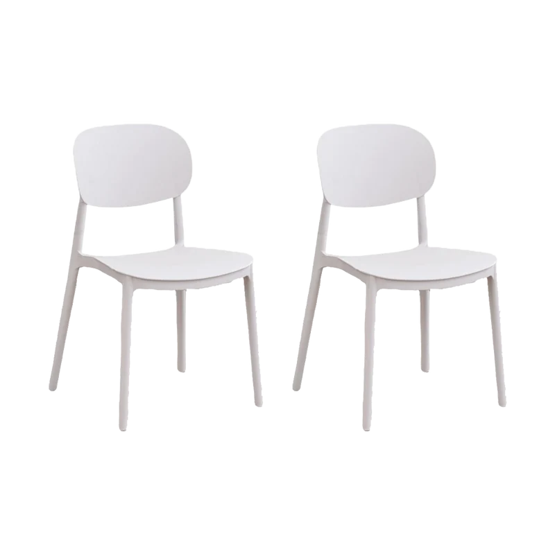 Set de 2 Sillas Milán, Color Blanco, con Espaldar y Diseño Moderno