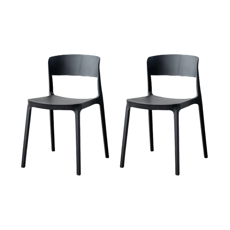 Set de 2 Sillas Mónaco, Color Negro, con Espaldar y Diseño Moderno