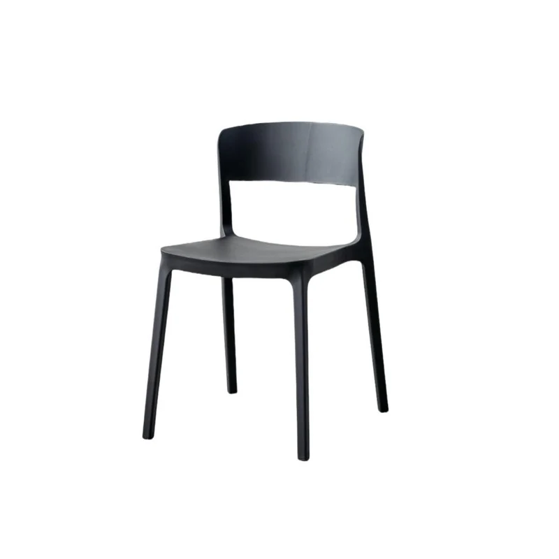 Set de 4 Sillas Mónaco , Color Negro, con Espaldar y Diseño Moderno
