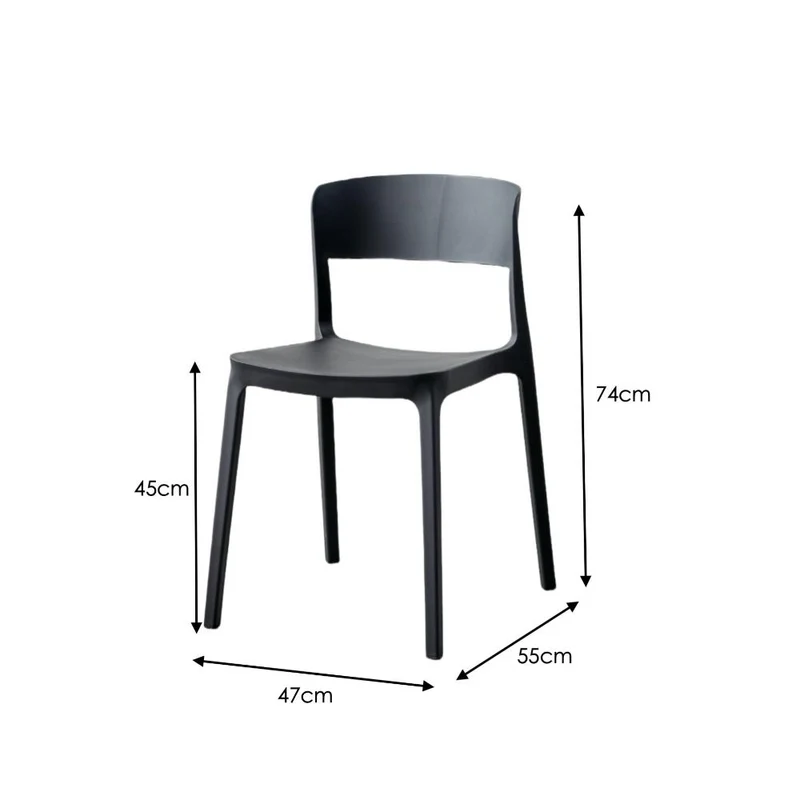 Set de 4 Sillas Mónaco , Color Negro, con Espaldar y Diseño Moderno