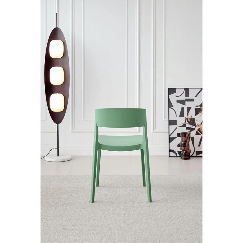 Set de 2 Sillas Mónaco, Color Verde Oliva, con Espaldar y Diseño Moderno