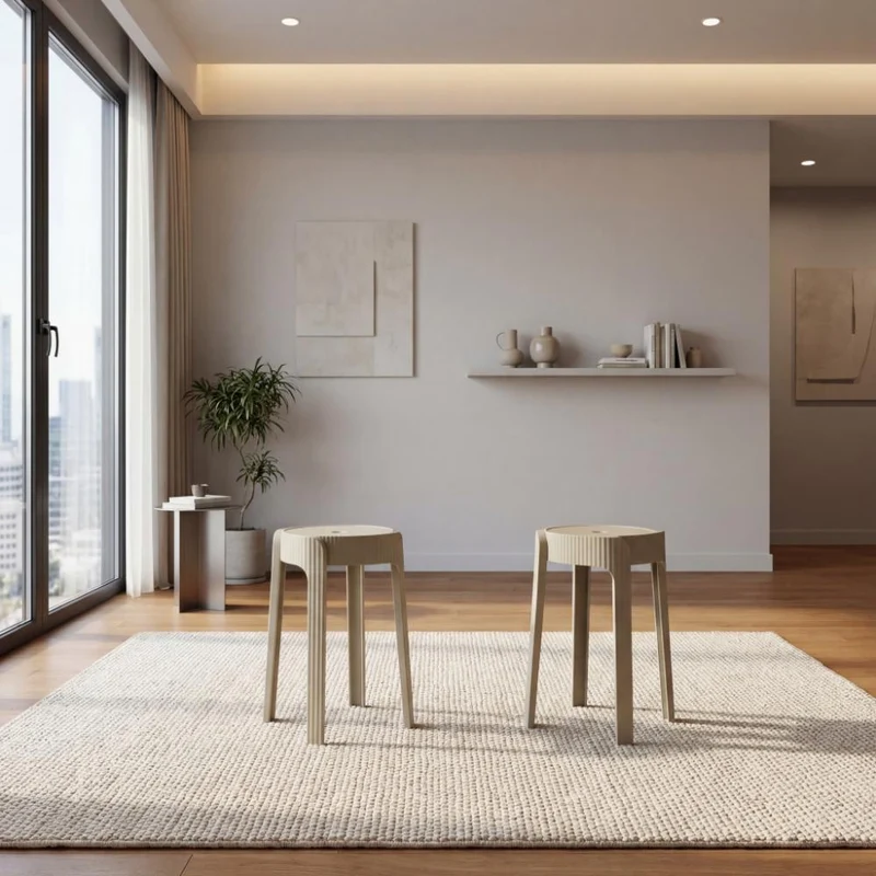 Set de 2 Butacos Apilable Maison, Color Gris Oscuro, Diseño Moderno