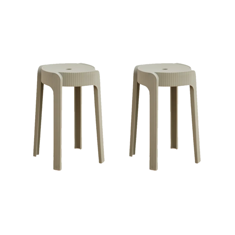 Set de 2 Butacos Apilable Maison, Color Gris Oscuro, Diseño Moderno