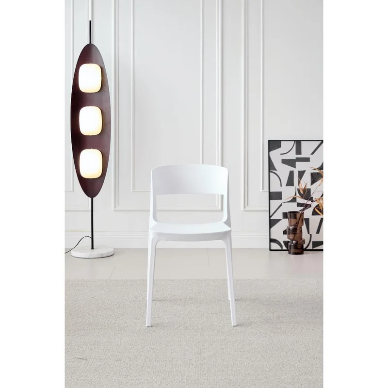 Set de 4 Sillas Mónaco, Color Blanco, con Espaldar y Diseño Moderno