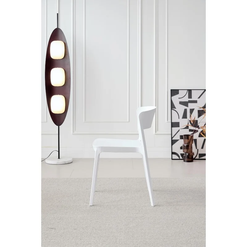 Set de 4 Sillas Mónaco, Color Blanco, con Espaldar y Diseño Moderno