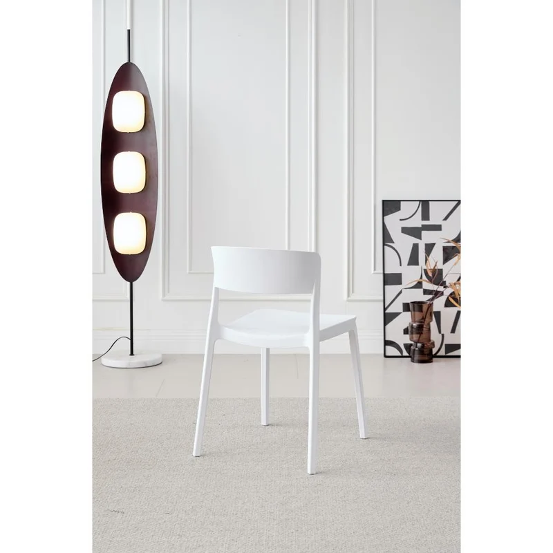 Set de 4 Sillas Mónaco, Color Blanco, con Espaldar y Diseño Moderno