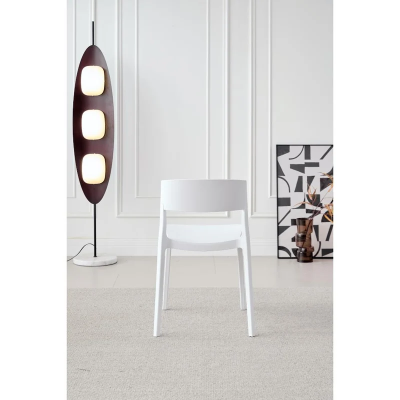 Set de 4 Sillas Mónaco, Color Blanco, con Espaldar y Diseño Moderno