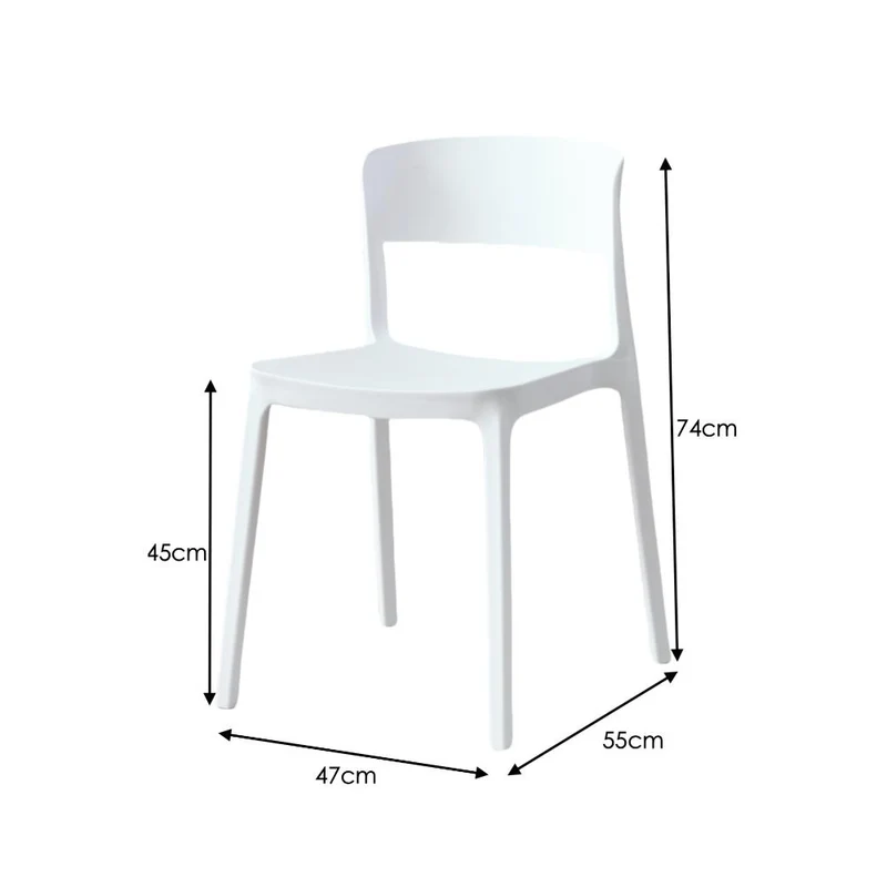 Set de 4 Sillas Mónaco, Color Blanco, con Espaldar y Diseño Moderno