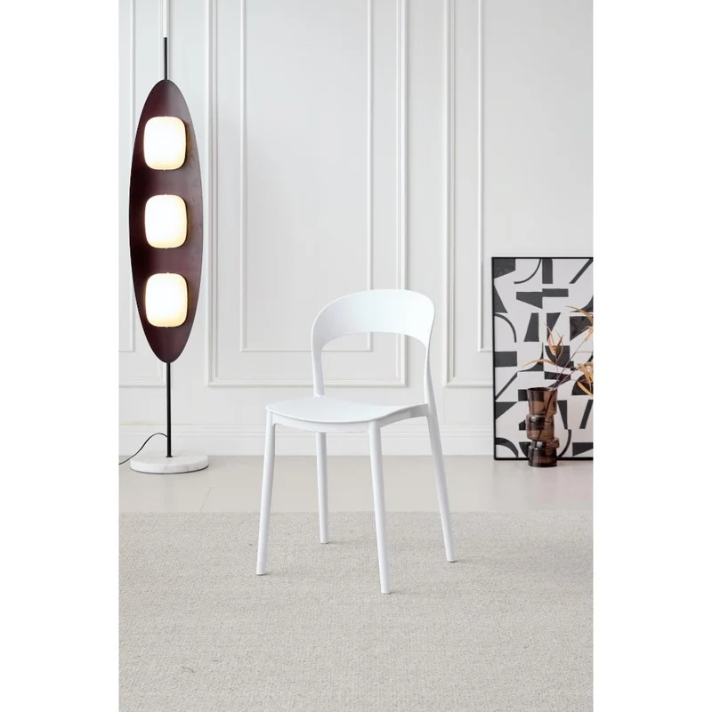 Set de 4 Sillas Patrick, Color Blanco, con Espaldar y Diseño Moderno