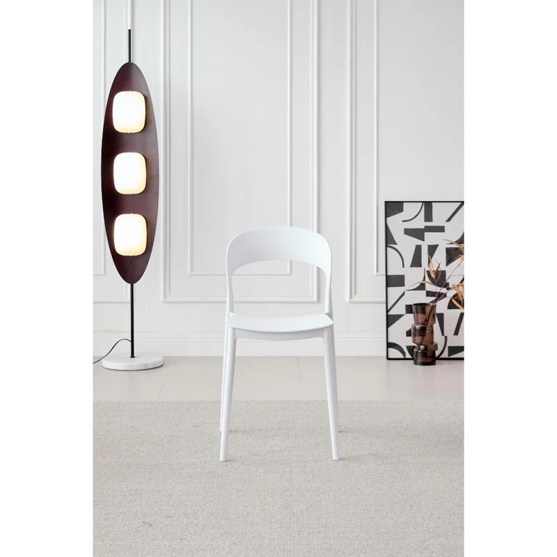 Set de 4 Sillas Patrick, Color Blanco, con Espaldar y Diseño Moderno