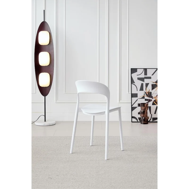 Set de 4 Sillas Patrick, Color Blanco, con Espaldar y Diseño Moderno