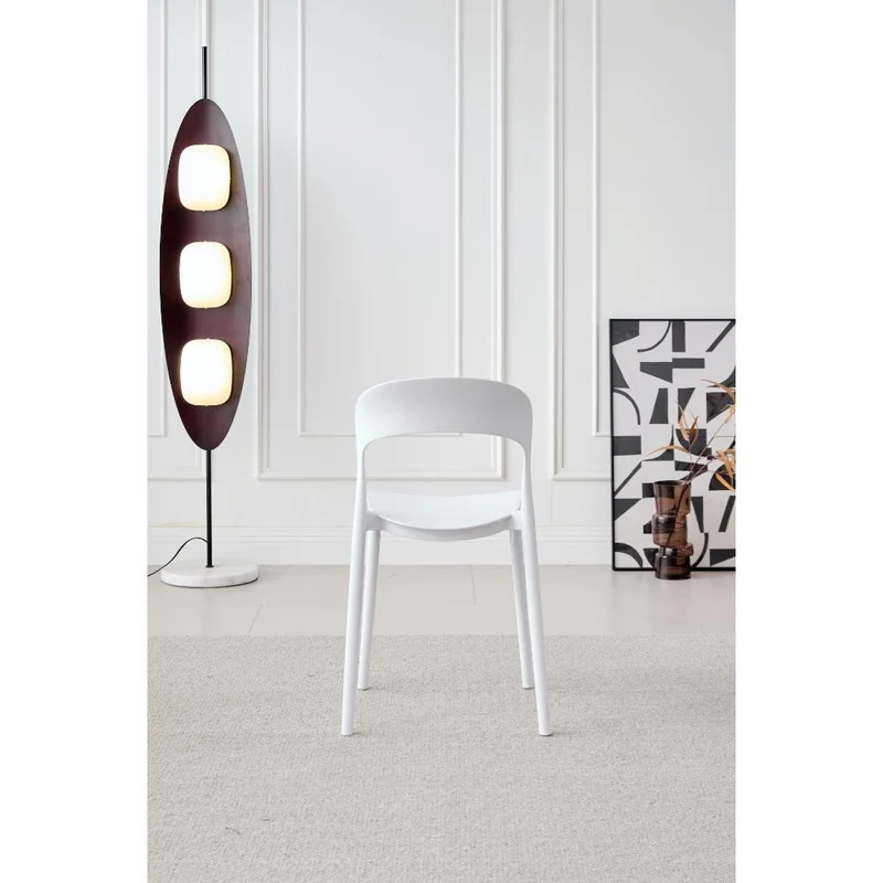 Set de 4 Sillas Patrick, Color Blanco, con Espaldar y Diseño Moderno