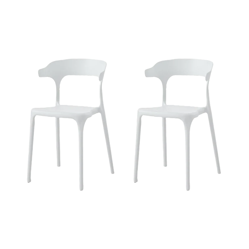 Set de 2 Sillas Elena, Color Blanco, con Espaldar y Diseño Moderno