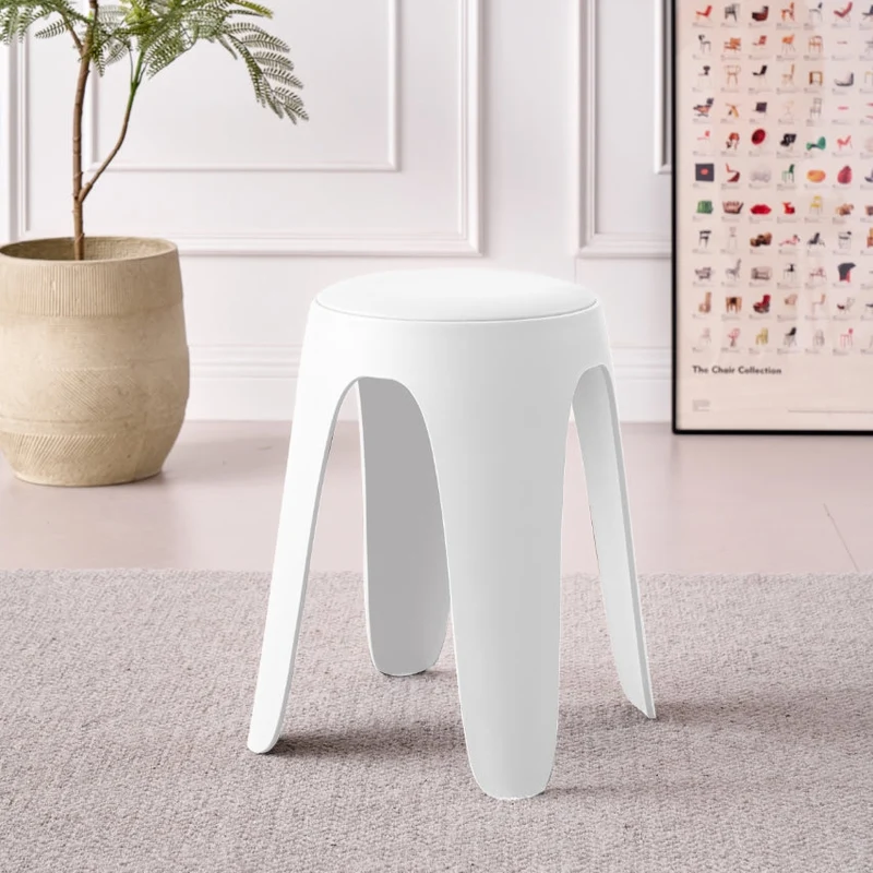 Set de 2 Butacos con Cojín Else, Color Blanco, Diseño Moderno Incluye Cojín