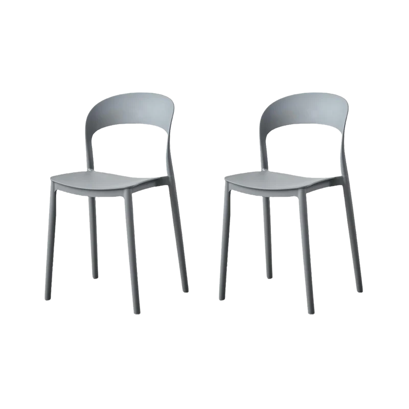 Set de 2 Sillas Patrick, Color Gris Oscuro, con Espaldar y Diseño Moderno
