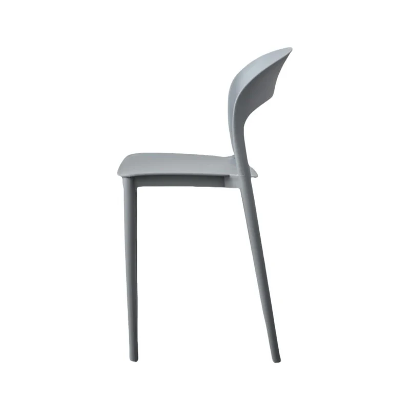 Set de 4 Sillas Patrick, Color Gris Oscuro, con Espaldar y Diseño Moderno