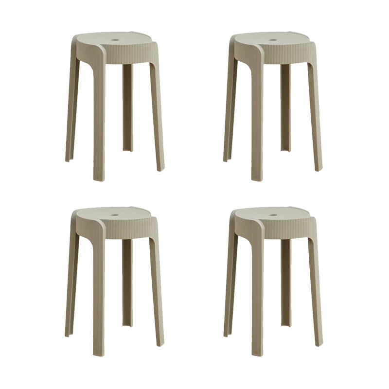 Set de 4 Butacos Apilable Maison, Color Gris Oscuro, Diseño Moderno