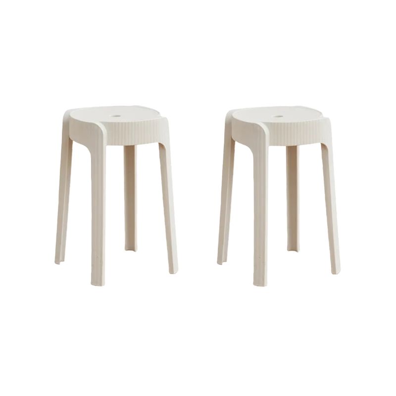 Set de 2 Butacos Apilable Maison, Color Blanco, Diseño Moderno