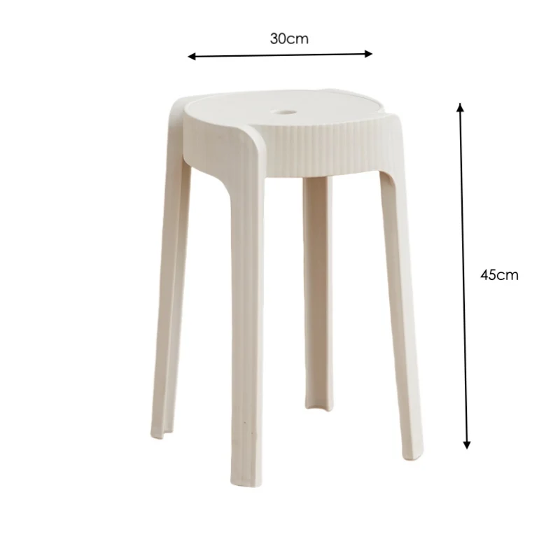 Set de 2 Butacos Apilable Maison, Color Blanco, Diseño Moderno