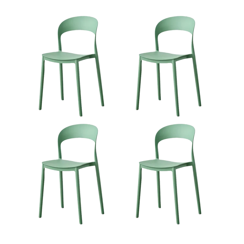 Set de 4 Sillas Patrick, Color Verde Oliva, con Espaldar y Diseño Moderno