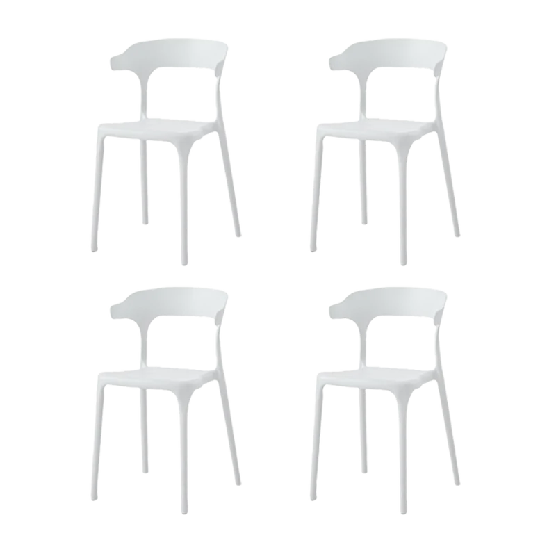 Set de 4 Sillas Elena, Color Blanco, con Espaldar y Diseño Moderno