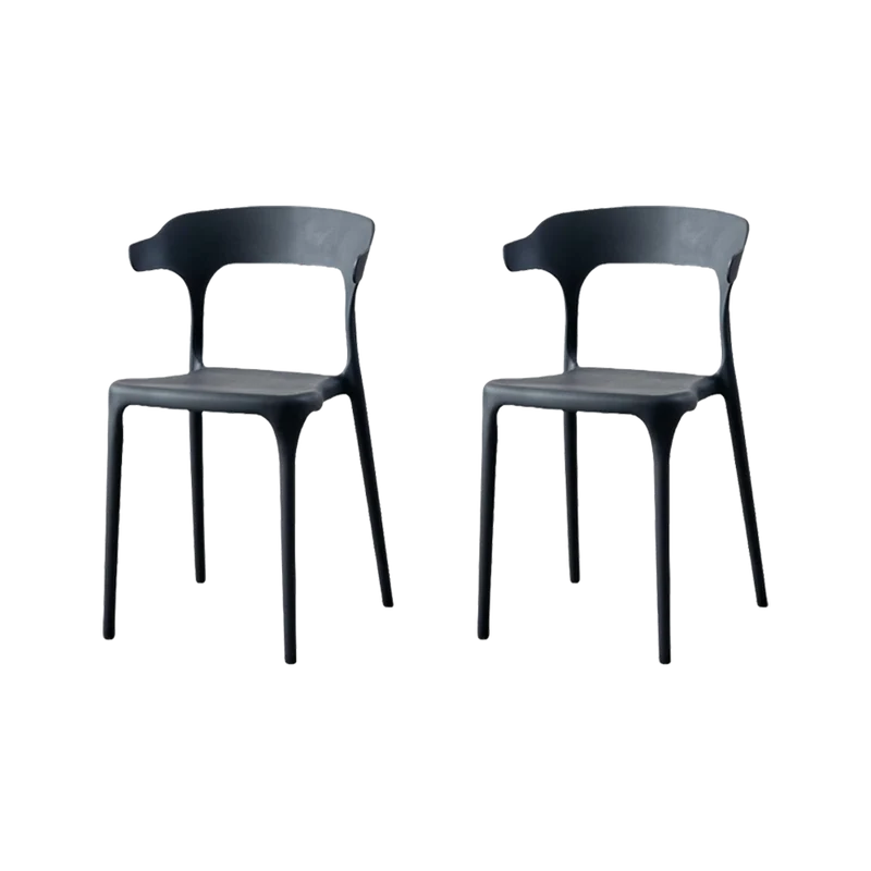 Set de 2 Sillas Elena, Color Negro, con Espaldar y Diseño Moderno