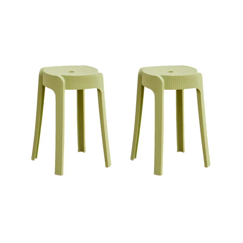 Set de 2 Butacos Apilable Maison, Color Verde Oliva, Diseño Moderno