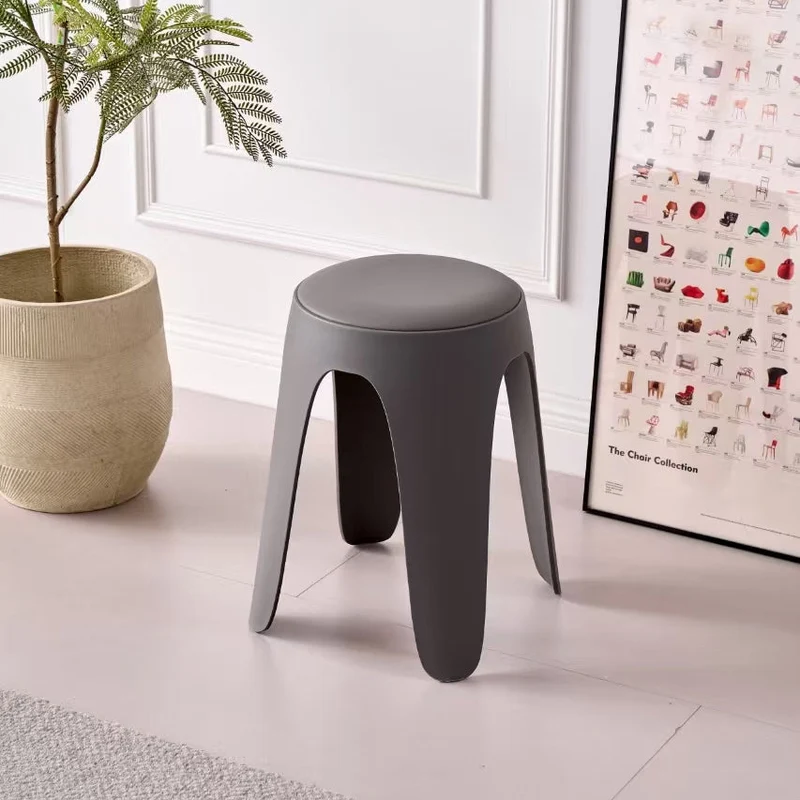 Set de 2 Butacos con Cojín Else, Color Gris Oscuro, Diseño Moderno Incluye Cojín