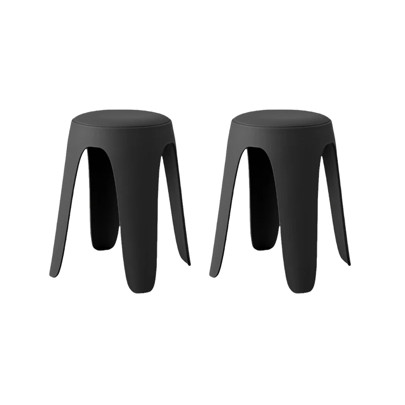 Set de 2 Butacos con Cojín Else, Color Negro, Diseño Moderno Incluye Cojín
