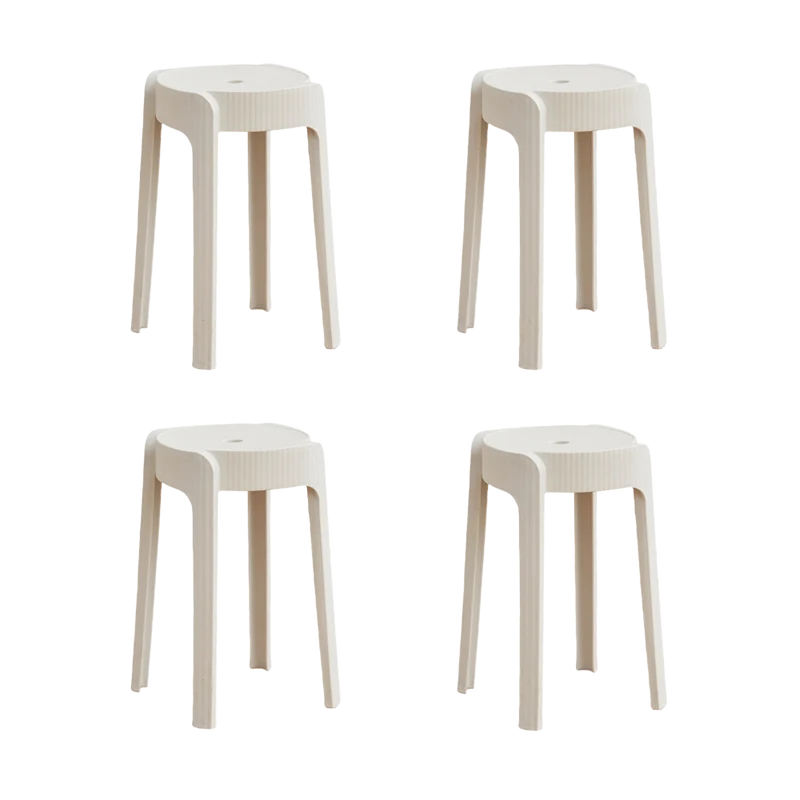 Set de 4 Butacos Apilable Maison, Color Blanco, Diseño Moderno