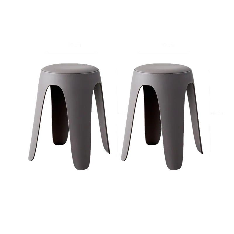 Set de 2 Butacos con Cojín Else, Color Gris Oscuro, Diseño Moderno Incluye Cojín