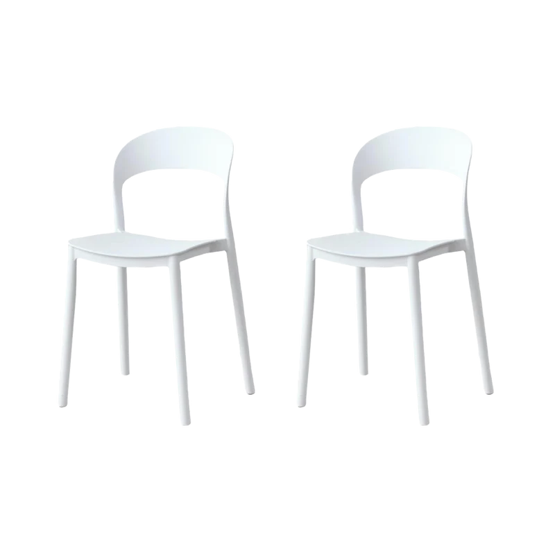 Set de 2 Sillas Patrick, Color Blanco, con Espaldar y Diseño Moderno