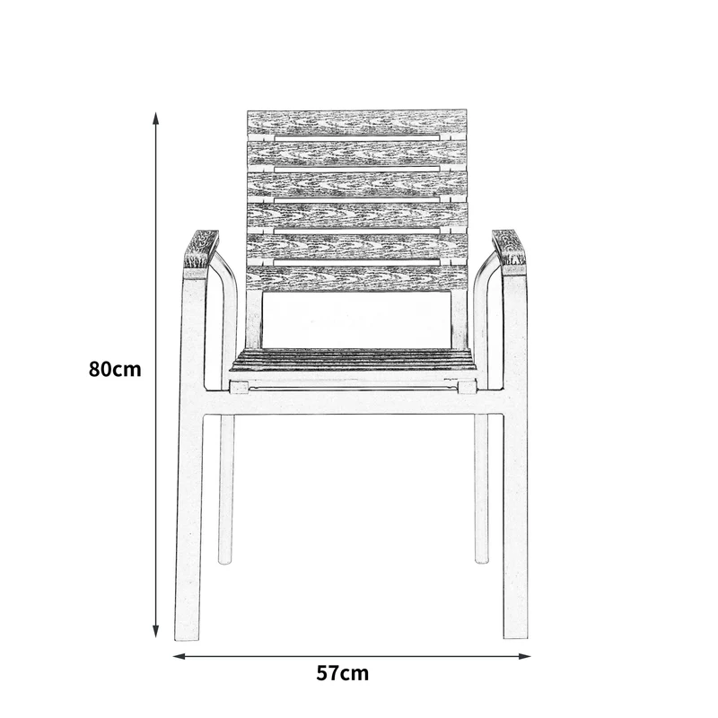 Set de 2 Sillas Comedor Exterior Rapel Negro, con Cómodo Espaldar
