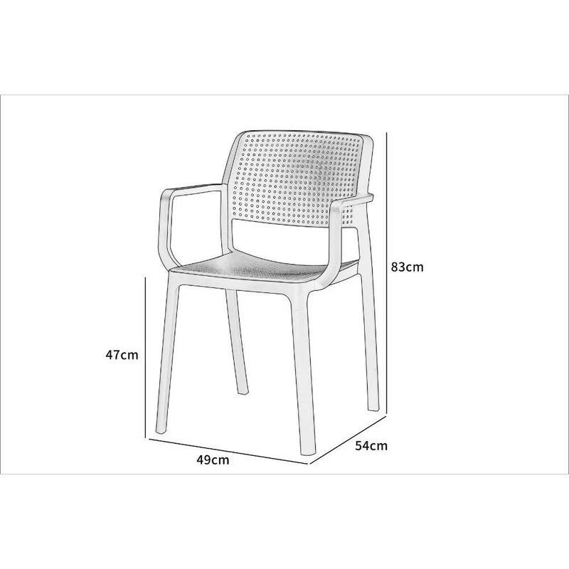 Set de 4 Sillas de Exterior Bilin, Wengue, con Cómodo Espaldar